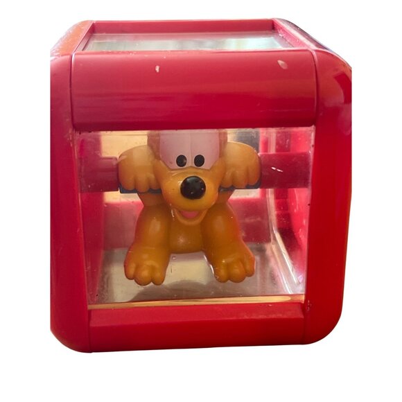 Vintage 80s Disney Alphabet Block Rotating Pluto Inside Red ABC Replacement - Picture 2 of 3